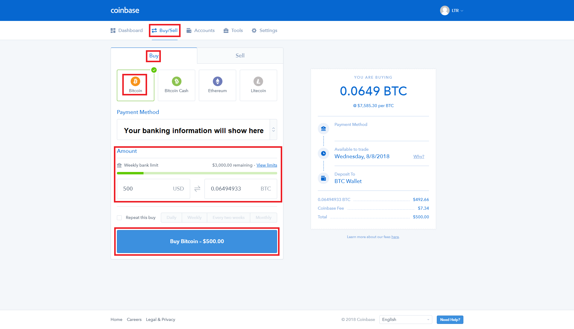 Bitcoin Guide Buying with Coinbase
